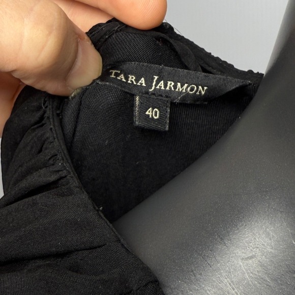 TARA JARMON 100% Silk Sleeveless Shift Black Dress Size 40 - Picture 7 of 9